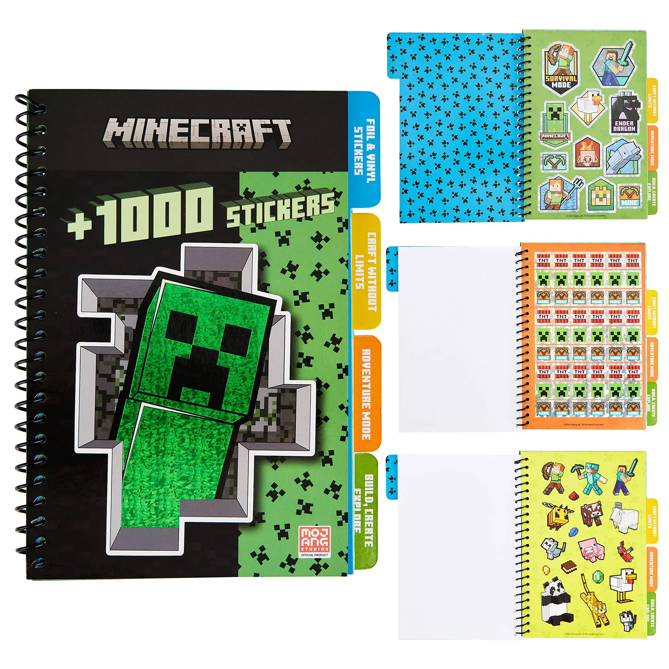 Minecraft Sticker Book for Kids with 28 Sticker Sheets Over 1000 Stickers Creeper Collector Stickers for Scrapbooking Creative Book Stickers Activity