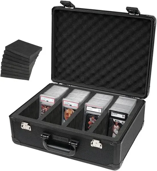 4 Row 180+ Graded Sports Card Storage Box with Dividers; PSA Slab Sleeve; Car...