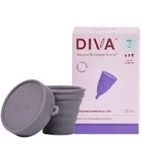 Diva Cup &amp; Shaker, Reusable Menstrual Cup 12 Hours Model 1 Medium to Heavy Flow