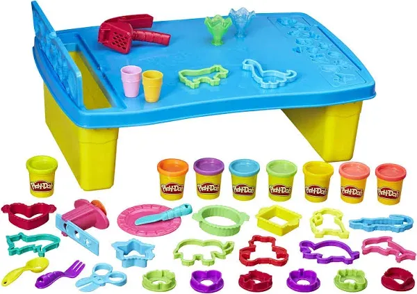 Kids Arts &amp; Crafts Activity Table with 8 Colors of Non-Toxic Dough - Ages 3+