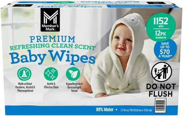 Member&#039;s Mark Premium Scented Baby Wipes (1152 ct.)