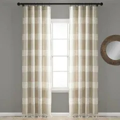 Lush Décor:  Tucker Stripe 100% Cotton:  Two Window Panels Taupe :40&#034; x 84&#034;