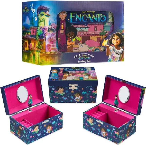 Disney Encanto Musical Jewellery Box for Girls Princess Frozen Storage Box with Spinning Mirabel The Little Mermaid Ariel Elsa Music Box, Gifts for Girls