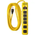 YELLOW JACKET Metal Surge Protector Strip w/6 Outlets #5138