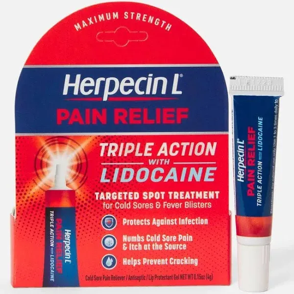 3-pk Herpecin-L Cold Sore Treatment Triple Action Pain Relief Gel 0.15 oz 2/24