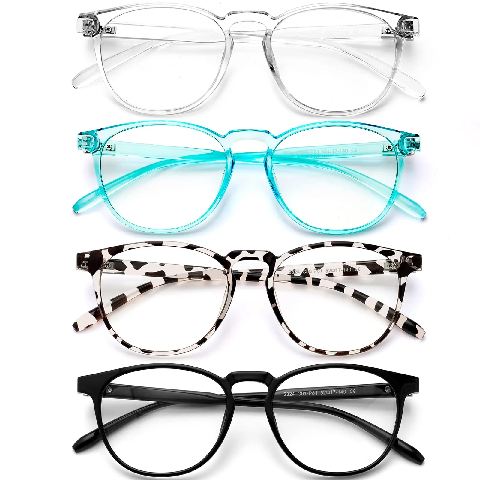 3 Pack Blue Light Blocking Glasses Women/Men, Round Fashion Frame, Vintage Fa...