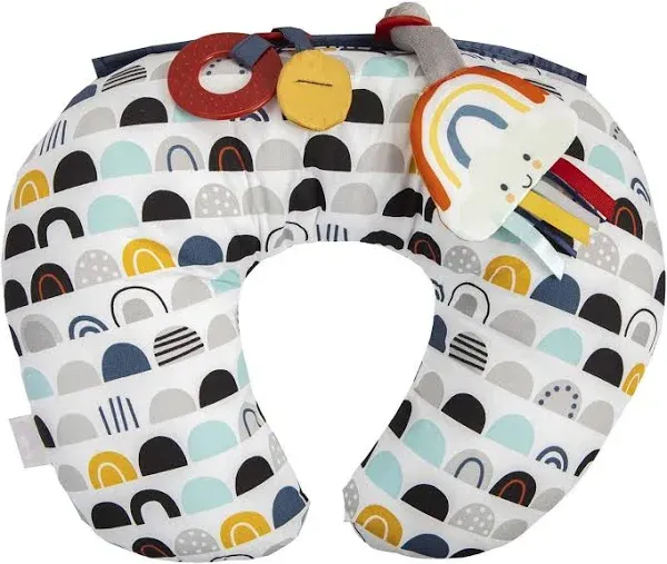 Boppy Tummy Time Prop, Black and White Modern Rainbows with Teething Toys