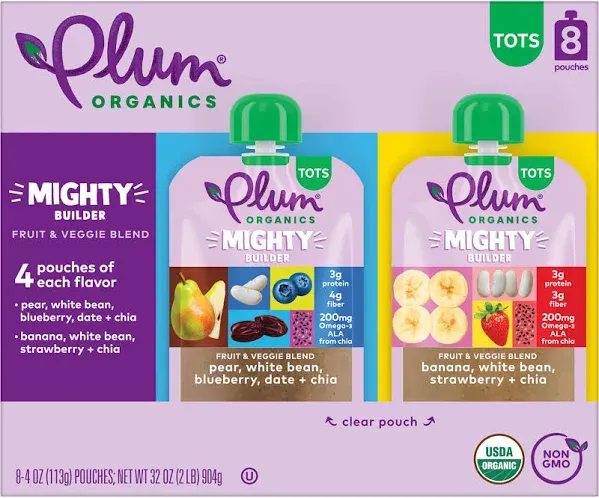 Plum Organics Mighty Builder Organic Toddler Food Variety Pack