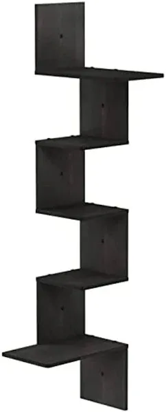 Furinno Rossi Modern 5-Tier Wall Floating Corner Shelf