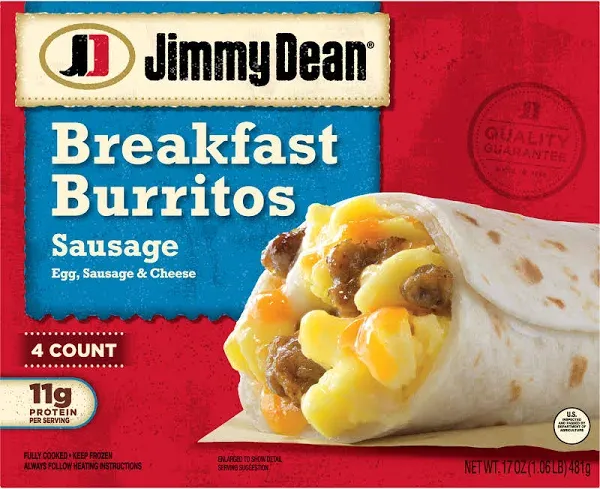 Jimmy Dean Breakfast Burritos Sausage 17 oz