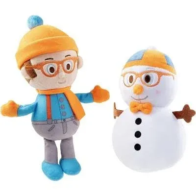 Blippi 7 Plush Christmas Toy, 2 Pack Holiday Bundle Set - Exclusive Figures, Winter Blippi and Snowman - Fun Stuffed Animal Doll Gift for Toddlers & Kids