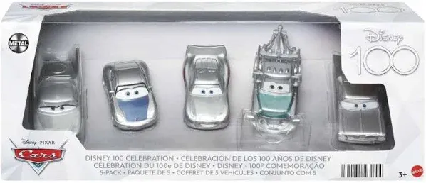 Mattel Disney and Pixar Cars Set of 5 Collectible Character Toy Cars & Trucks Inspired by Mattel Disney's 100 Years of Wonder