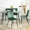 Homy Casa Scargill Green Velvet Upholstered Side Dining Chairs ( Set of 4 ) Scargill Dining Green Velvet Black Leg