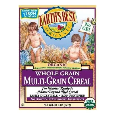 Earth's Best Multi-Grain Cereal, Organic, Whole Grain - 8 oz