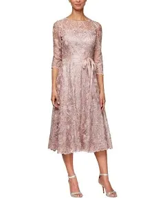 Alex Evenings Women's Embroidered Dress