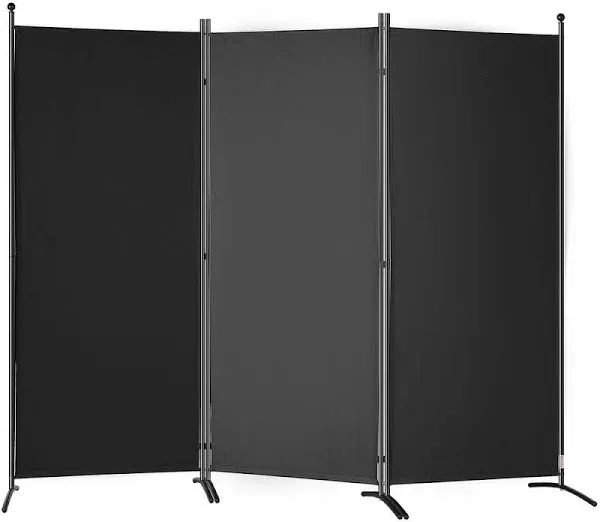 VEVOR Partition Screen, 6.1 ft Privacy Panels (3-panel), Cloth Separator for Office, Bedroom, Dining Area, Study, Standalone, Black