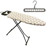 Foldaway Lightweight Ironing Board with Iron Holder and Smart Hanger