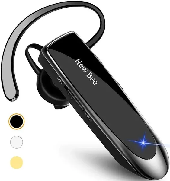 New Bee [2 Pack] Bluetooth Earpiece V5.0 Wireless Handsfree Headset 24 Hrs Driving Headset 60 Days Standby Time with Noise CA