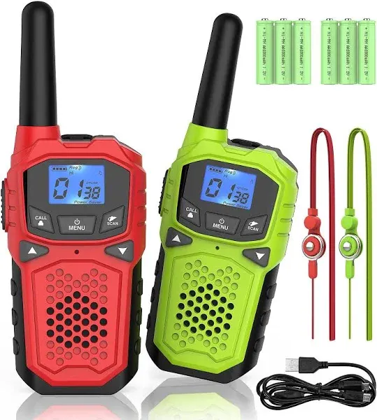 Walkie Talkies for Adults- WokTok Long Range Two Way Radio for Camping Hiking Hand Held Hiking Accessories Camping Gear Xmas Birthday Gift for Kids,SOS Siren,NOAA Weather Alert,2 Radios