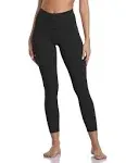 Colorfulkoala Women's Buttery Soft High Waisted Yoga Pants 7/8 Length Leggings (L, Black)