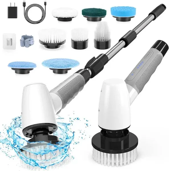 Electric Spin Scrubber, Cordless Cleaning Brush Tub Tile Scrubber for Home, 8...