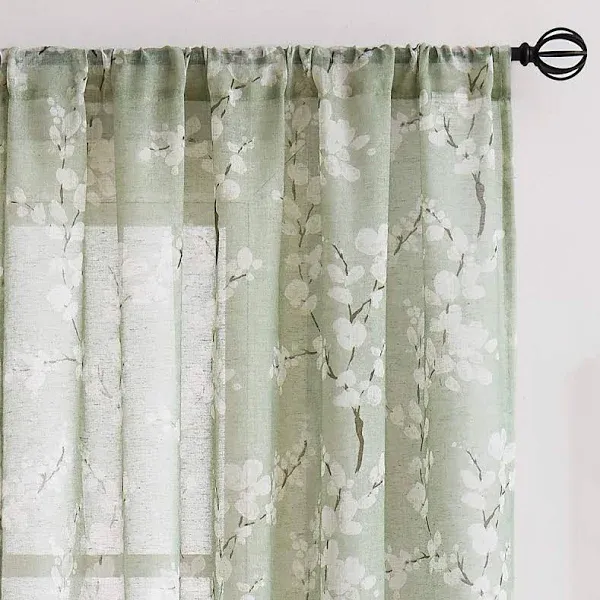 FMFUNCTEX Flax-Blend Sheer Curtains