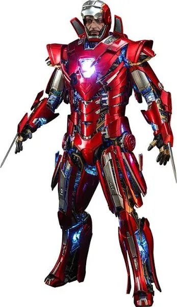 Hot Toys Iron Man 3 Silver Centurion Armor Suit Up Version Diecast