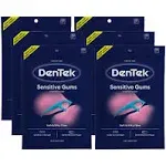 Dentek Comfort Clean Sensitive Gums Floss Picks, Soft & Silky Ribbon, 150 Count, 6 Pack (Blue)