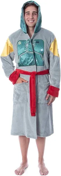 INTIMO Star Wars Adult Boba Fett Bounty Hunter Fleece Robe Bathrobe For Men Women