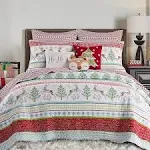 Levtex Home Merry &amp; Bright Collecion - Comet and Cupid Quilt - Twin - Holiday De