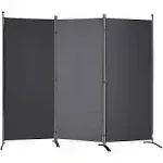 Gray 3-Panel Folding Privacy Screen - Portable Room Divider - Indoor/Outdoor Use