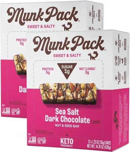 Munk Pack Keto Nut & Seed Bar Sea Salt Dark Chocolate