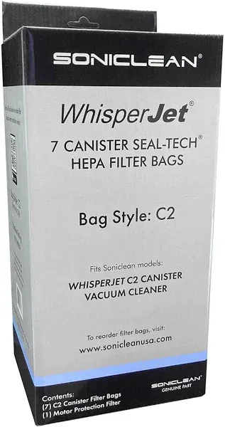 Soniclean WhisperJet C2 Canister Filter Bags