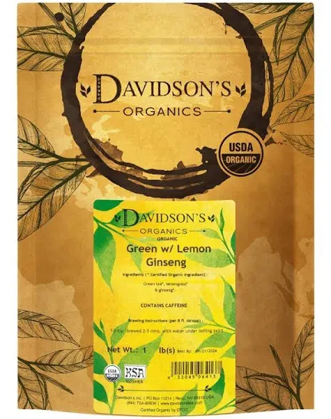 Davidson's Tea Bulk, Green with Lemon Ginseng, 16 Ounce