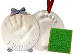 Baby Handprint Footprint Keepsake Ornament Kit (Makes 2) - Bonus Stencil for ...