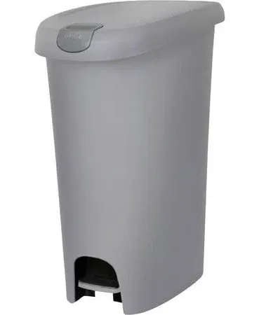 Trash Can Plastic Slim Lockable Step on Locking Lid Kitchen Hefty 12 Gallon New