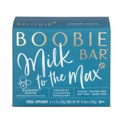 Boobie Bar Milk To the Max Blueberry Muffin Superfood Breastfeeding Bar (10.58 oz)