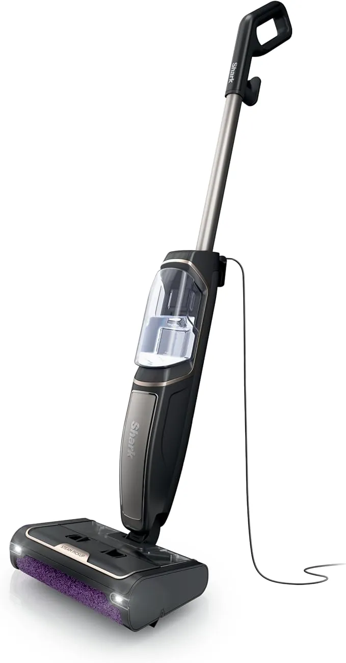 Shark Steam Pickup 3-in-1 Steam Mop Picks Up Debris, Deep Scrubs, & Steam Sanitizes - All At Once, Lightweight Steam Cleaner for Home with Sealed Hard Floors like Hardwood, Tile & Laminate, SD201