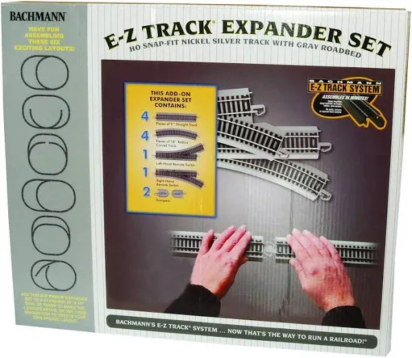 Bachmann 44594 EZ Track Nickel Silver Layout Expander Set (12) HO Scale Snap-Fit