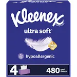 Kleenex Ultra Soft Tissues, 3-Ply, Bundle Pack - 4 - 120 tissue cartons [480 tissues]