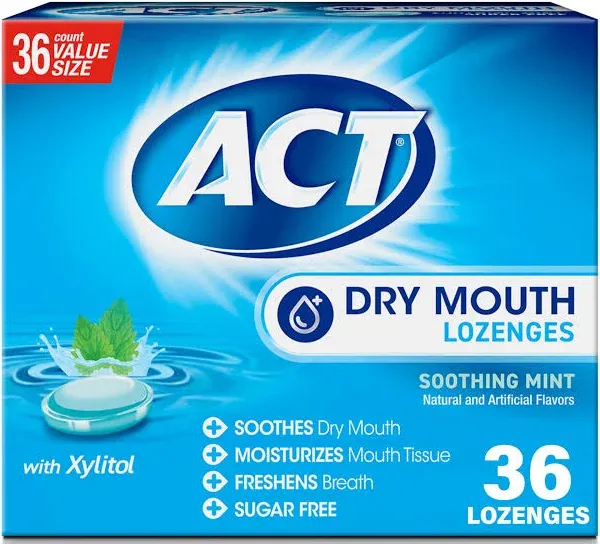 ACT Dry Mouth Soothing Mint Lozenges (18 ct)