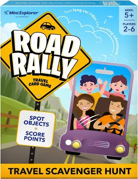 Dan&Darci Road Rally Travel Scavenger Hunt Card Game for Kids - Road Trip Car Games & Activities Must Haves Essentials I - Fun Eye Hide