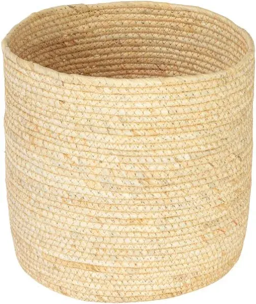 Round Handwoven Corn Leaf Basket, Natural : Target