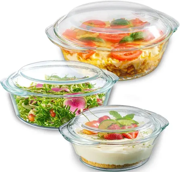 Le'raze 6-Piece Glass Casserole Dishes