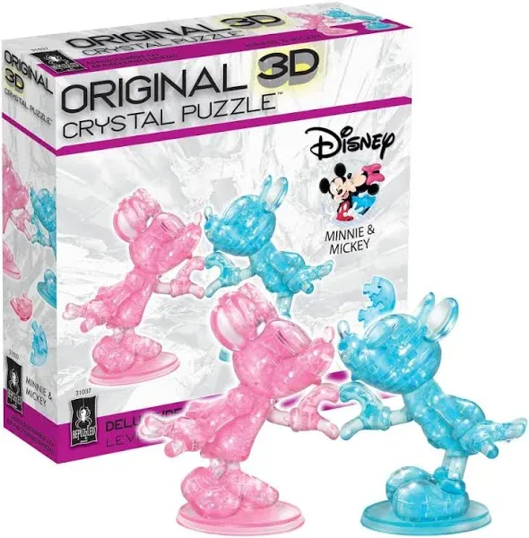 University Games Disney Mickey & Minnie Mouse Heart Hands 68 Piece 3D Crystal Jigsaw Puzzle