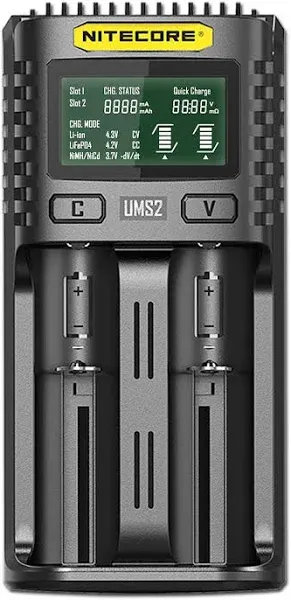 Nitecore UMS2 Intelligent USB Dual-Slot Superb Battery Charger