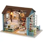 TuKIIE DIY Miniature Dollhouse Kit, 1:24 Scale Wooden Mini Christmas Doll House Accessories with Furniture for Kids Teens Adults