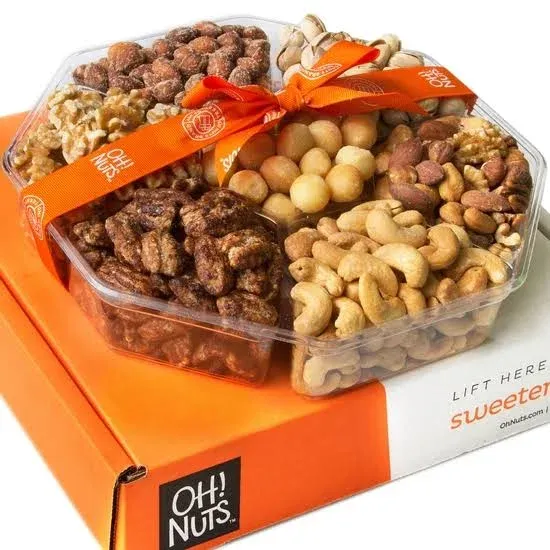 Oh! Nuts Gourmet Nut Gift Box - 2.2 LB | Large 7 Variety Holiday Freshly Roas...