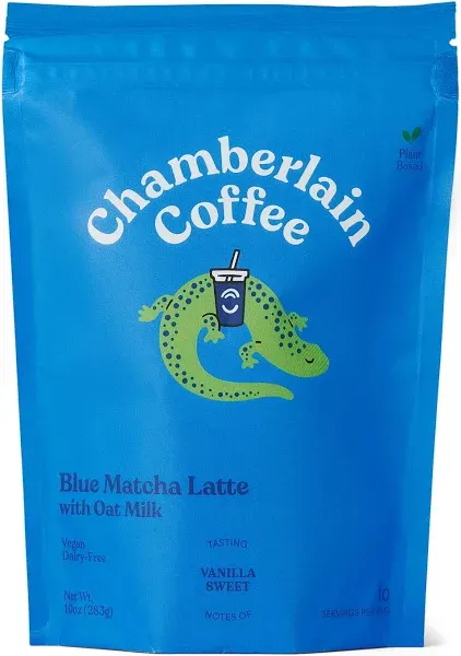 Chamberlain Coffee Matcha Latte, with Oat Milk, Blue - 10.0 oz