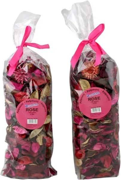 Fresh Scent Potpourri Petal Bowl and Vase Filler Home Decor 2 Large Bags 120 Grams Each (Rose)